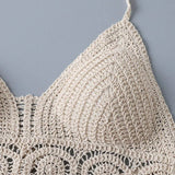 Vest Short Tank Women's Boho Fringe Backless Halter Tie Neck Underwear Outerwear with Neck Hanging Embroidery Tassel Suspender