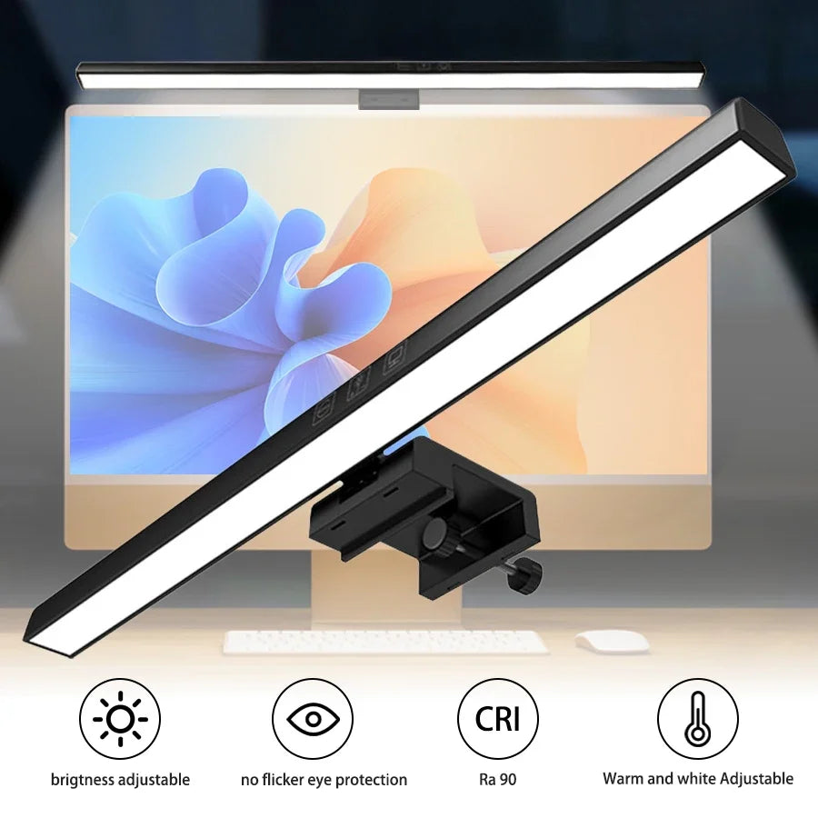 33cm 50cm led tela do computador luz pendurada lâmpada de mesa usb plug in monitor barra luzes regulável 3 cores escritório estudo lâmpada leitura