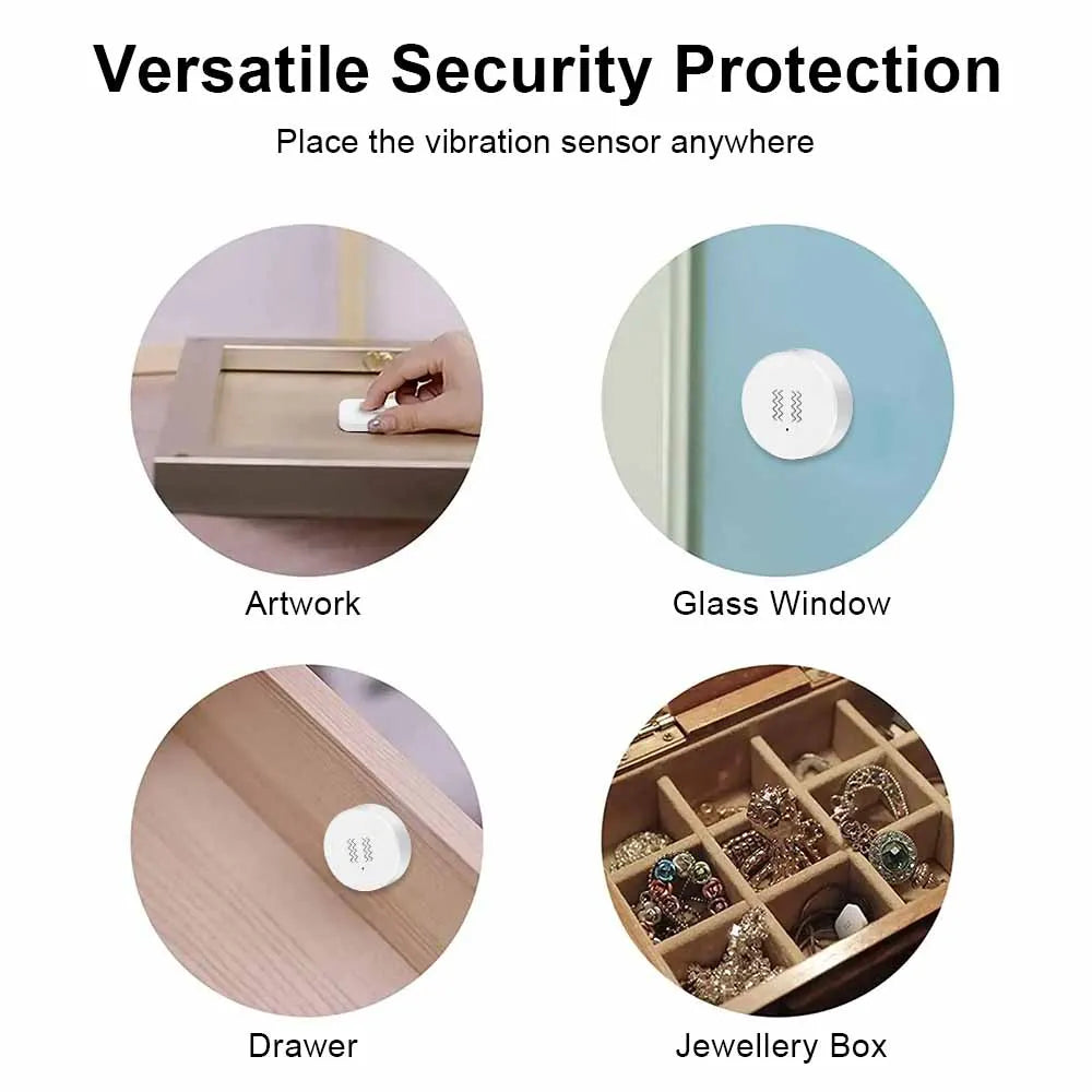 Tuya ZigBee Vibration Detector Smart Life App Monitor remote Security Protection Zigbee Sensor Motion Shock Alarm Need Gateway