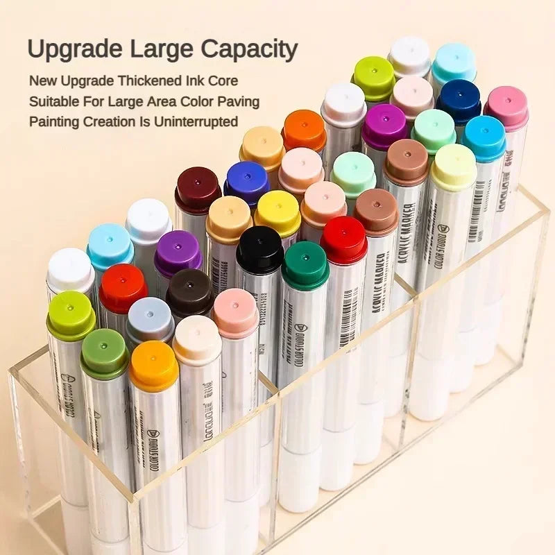 9/144 Colors Acrylic Paint Art Marker Pen DIY Painting Drawing for Card Ceramic Stone Mug Glass Fabric Clothes Art Supplies