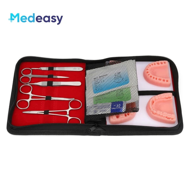 Medical Students Suture Practice Kit, Treinamento cirúrgico com almofada da pele, Modelo de ferramentas