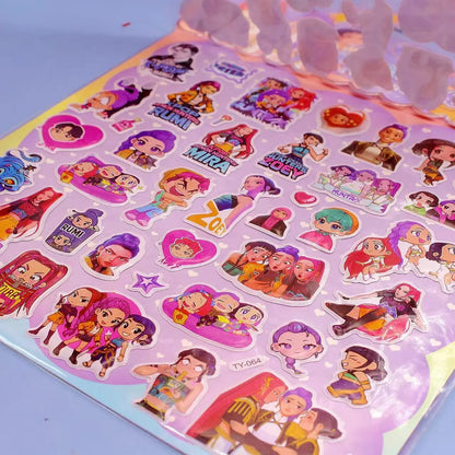 Kpop Demon Hunters Anime Laser Cut Sticker Tiger Rumi Mira Zoey Stickers Office Stationery and School Supplies Decoration