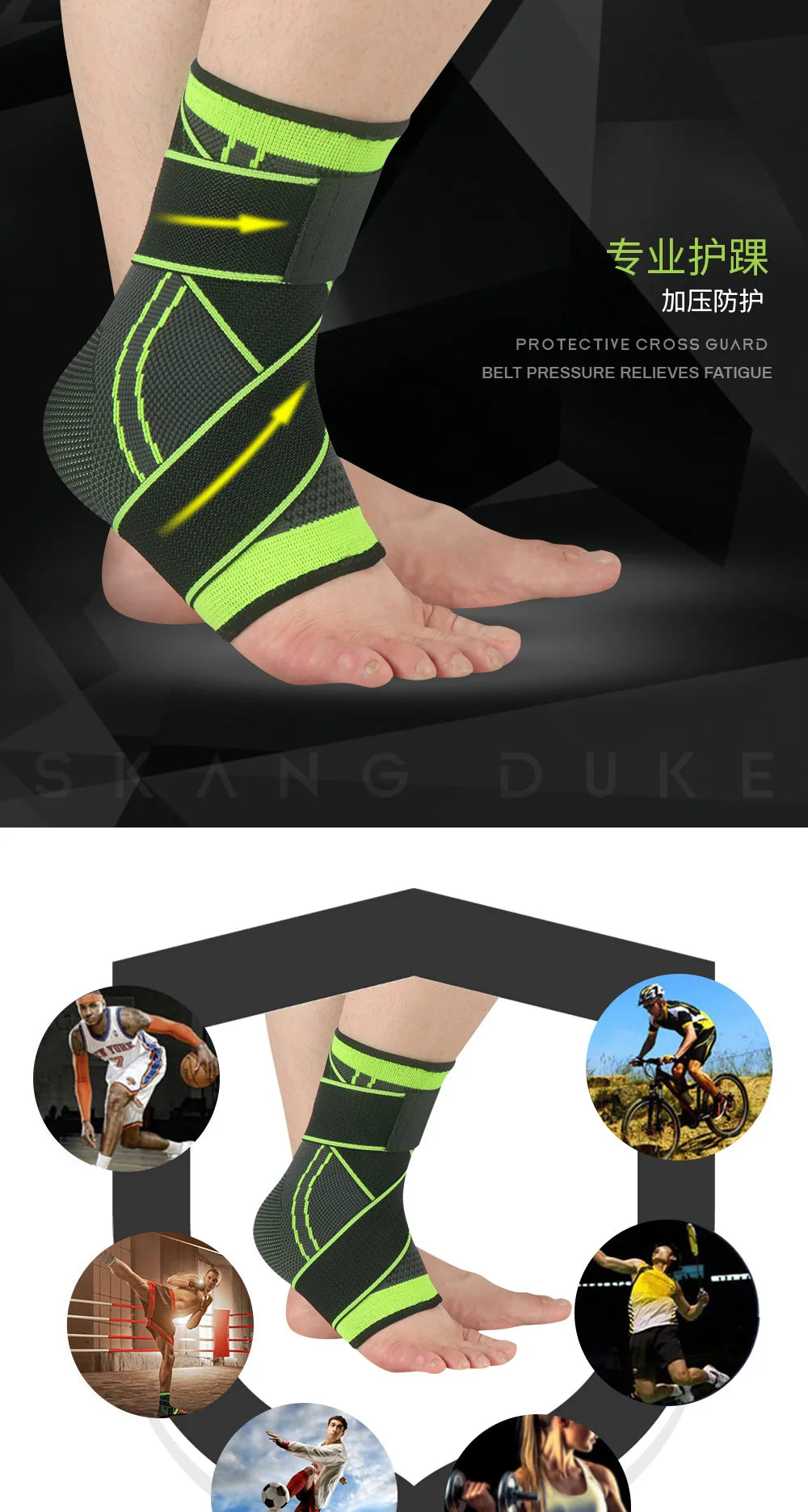 Ankle Protector Sports Gym Accessories Men Women Sports Wrap Compression Basketball Ankle Support Running Knitted Ankle Brace