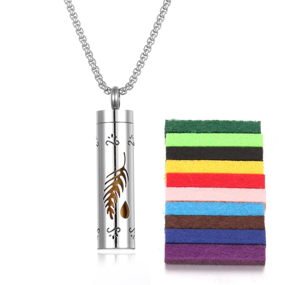 Stainless Steel Aromatherapy Necklace Diffuser Pendant Aroma Diffuser Locket Perfume Essential Oil Diffuser Pendant Necklace