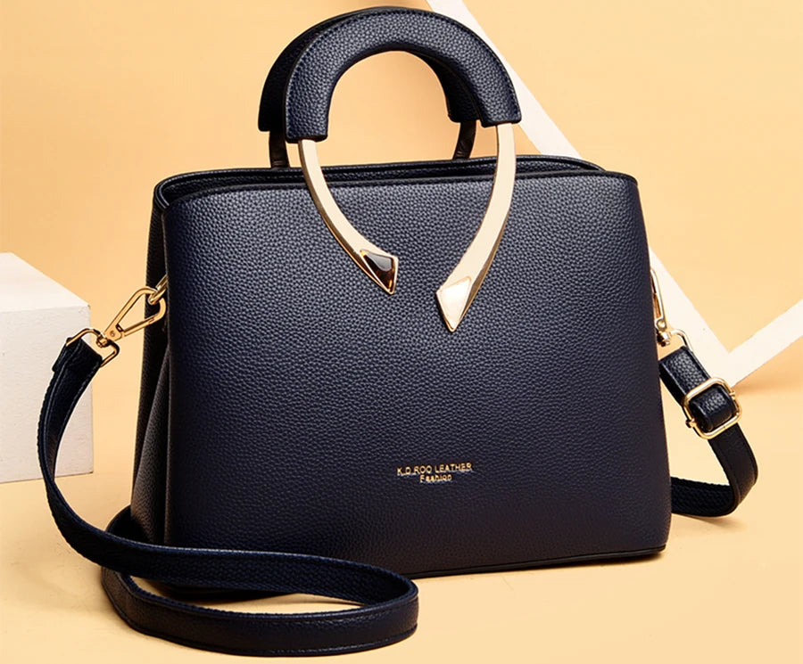 2026 New Style Crossbody Bag Medium Mom Bag Lychee Pattern Large Soft PU Zipper Closure Daily Use Fashionable Ladies Handbag Sac