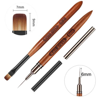 Triangular Nail Art Brush Pen 3D Tips Pattern Phototherapy Acrylic Nail Brush UV Gel DIY Manicure Tools Wood Handle Nail Brushes