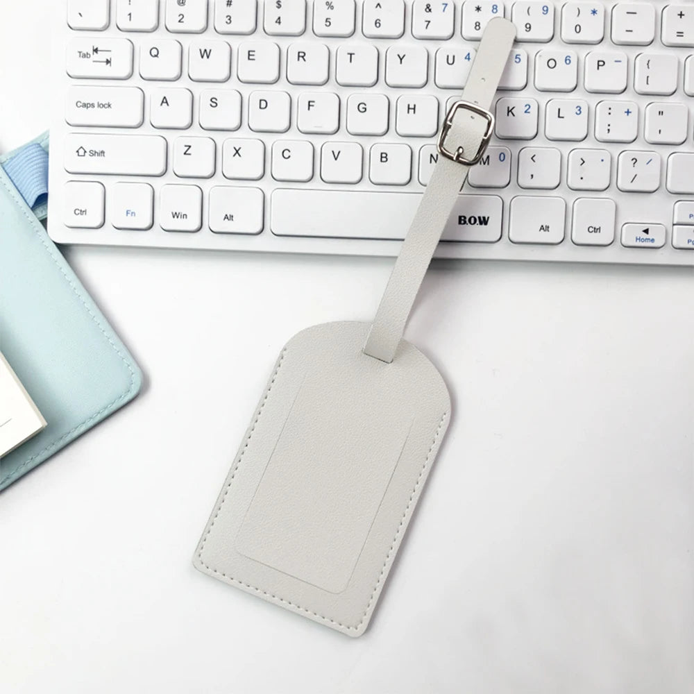 Personalized Initials Luggage Tag Custom Letters Men Women Suitcase Name Tag PU Airplane Labels Engrave Logo Travel Accessories