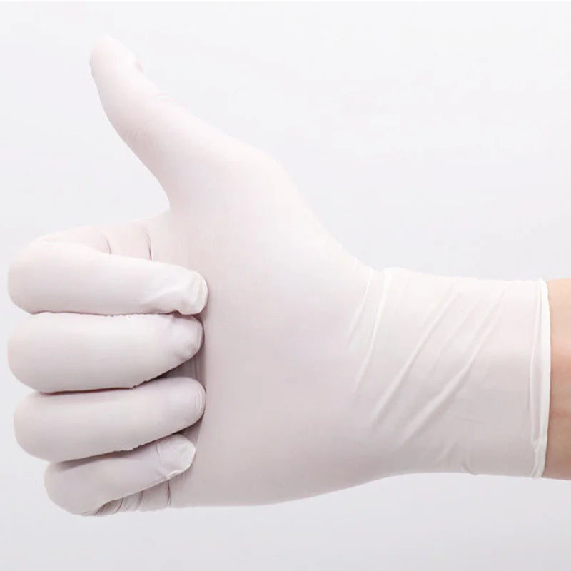30/60/100 pçs luvas de nitrilo branco descartável doméstico à prova dwaterproof água luvas de nitrilo cozinha lavar louça pet banho ferramentas de limpeza
