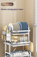 High Quality Kitchen Utensil Storage Rack Household Countertop Storage Rack 3-Layer Cupboard Multifunctional Utensil Drain Rack