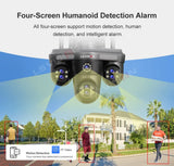 LS VISION 10X Optical Zoom 4-Screens WiFi IP Camera  35MP Outdoor Wifi Security PTZ Cam Auto Tracking Home Surveillance Cameras