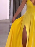 2026 Casual Sexy Slit Lace-Up Backless Camisole Dress, Elegant Sleeveless V-Neck Cinched Waist Dress, Women's Party Outfit