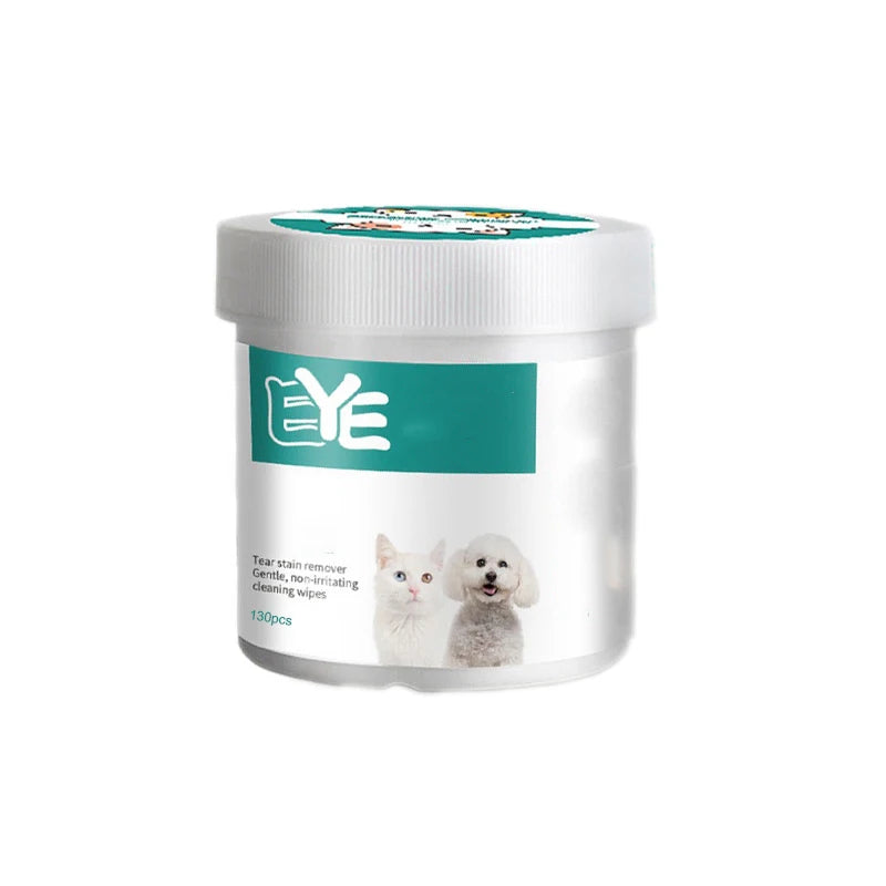 New Pet Eye Wipes Cats and Dogs Tear Stain Wet Wipes Cats and Dogs Universal No Irritation Cleaning Products 130 Canned Wipes