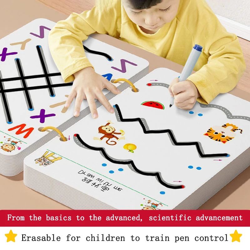 Magical Tracing Workbook Children Montessori Drawing Book Education Reusable Magic Practice Copybook Pen Control Training Book