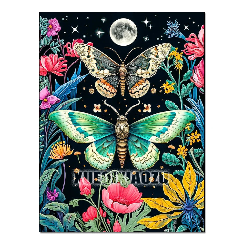 5D Diamond Painting Kits for Adults, Full Round Diamond Art Butterfly, Very Suitable for Beginners and Gifts for Wall Home Decor