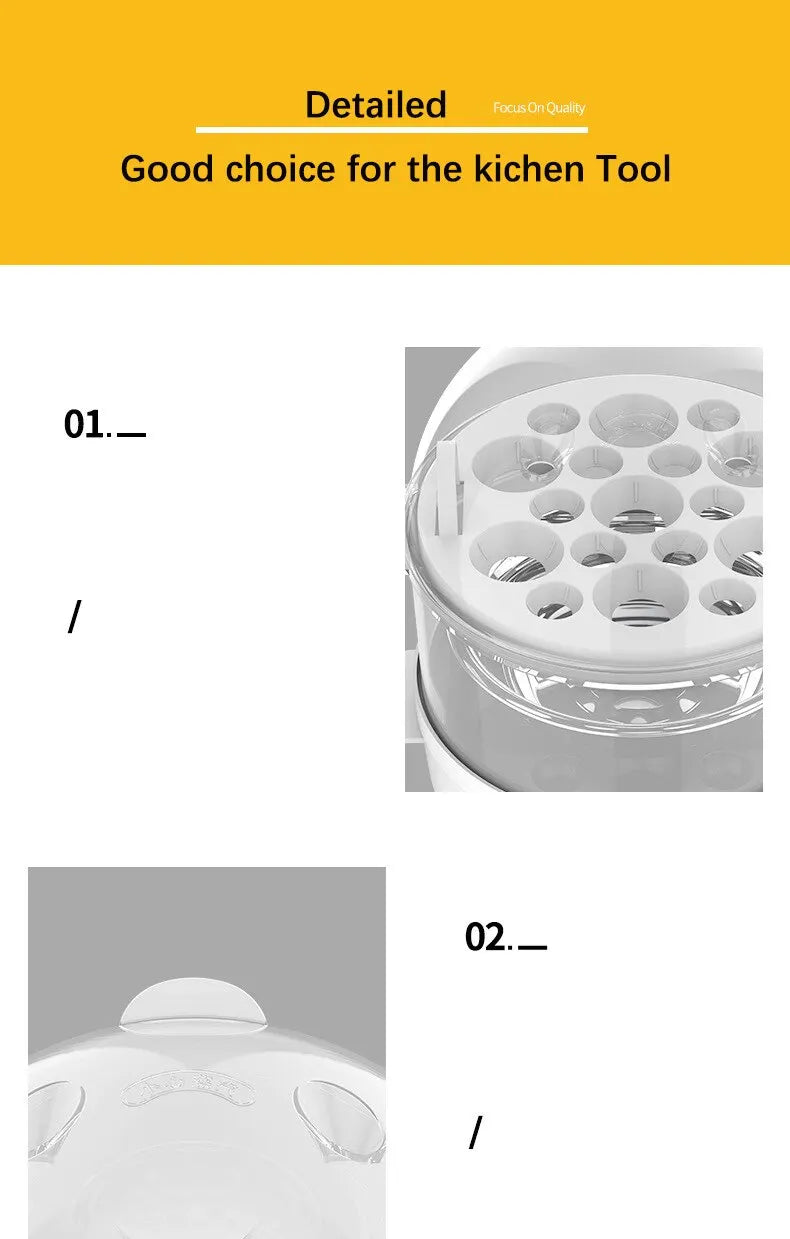 Electric egg cooker kitchen breakfast machine new multi-functional 220V double layer egg cooker mini steamer egg cooker