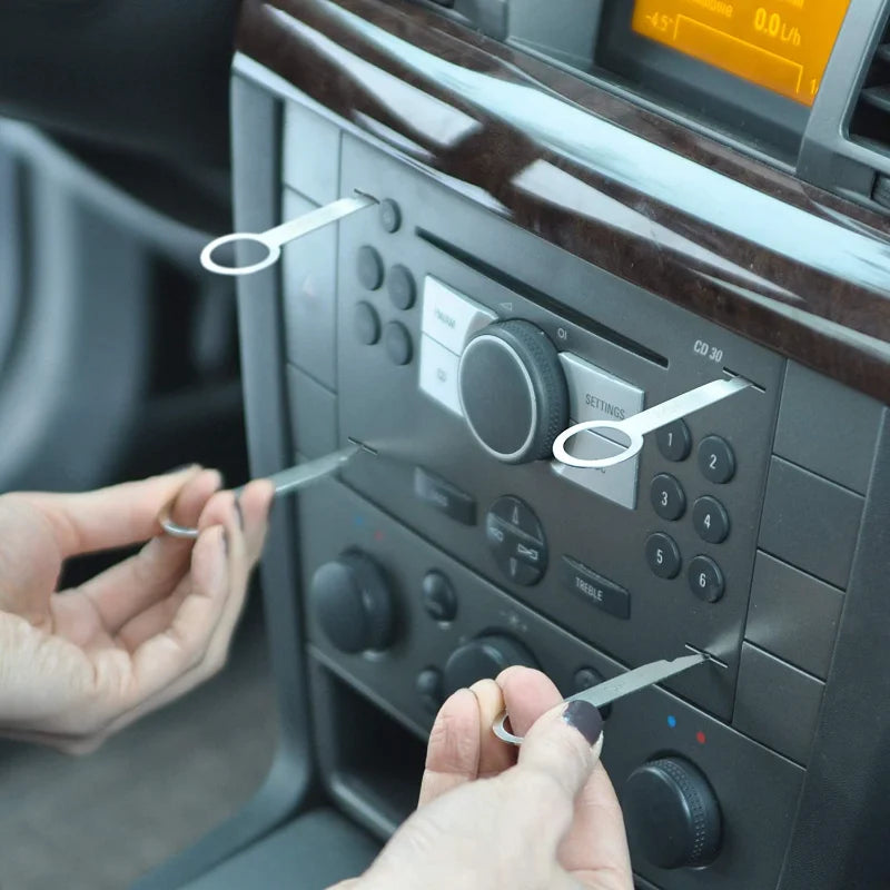 Ferramenta de remoção de rádio do carro chave estéreo útil rádio estéreo liberação remoção instalar ferramenta de reparo do carro acessórios ferramenta de remoção
