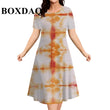 2026 New Women's Dresses 9XL Plus Size Striped Tie Dye Print Summer Elegant Loose Short Sleeve Dresses Fashion Oversized Clothes