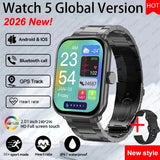Watch 5 Smart Watch Global Version Men Women HD AMOLED Screen Heart Rate Bluetooth Call GPS Track Waterproof Sports Smartwatches