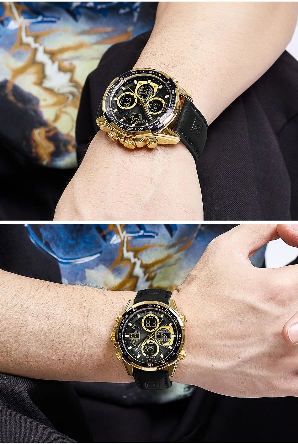 New NAVIFORCE Watches for Men Leather Men's Military Sport Waterproof Watch Quartz Wristwatch Chronograph Male Clock