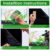 Fish Tank Background Static Cling Black Fish Tank Backdrop Aquarium Poster Aquarium Backdrop Aquarium Wallpaper Decorations