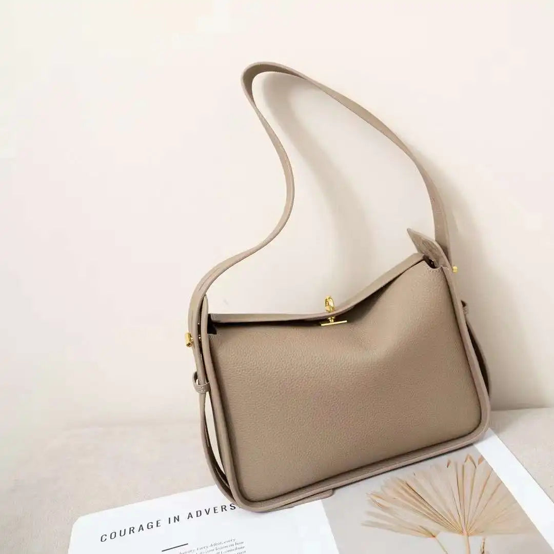 New Genuine Leather Luxury Designer Women's Shoulder Crossbody Underarm Bags Cowhide Ladies' Large Capacity Tote Bag Fashion Purse
