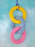 Chew-Proof Triple Ring Cotton Rope Toy - Hand-Braided Knot Ball for Aggressive Chewers Multi-Pet Enrichment Puzzle for Hamsters