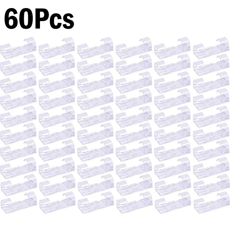 1/100Pcs Cable Clips Self-Adhesive Cable Organizer Cord Management System Cord Holder for Wire Management Desk Car Office Home