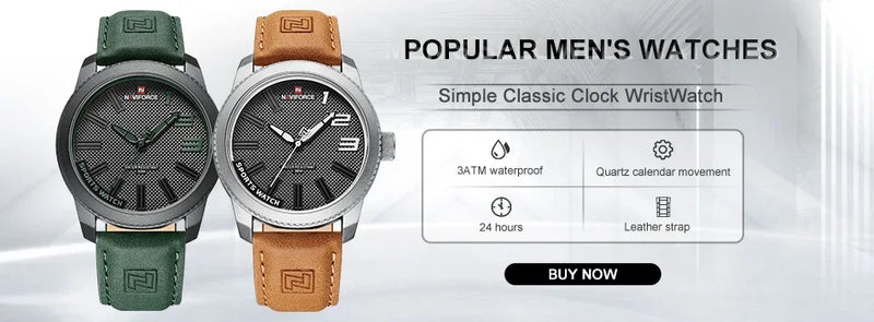 NAVIFORCE Brand Fashion Men Watch Waterproof Luxury Luminous Male Calendar Quartz Wristwatch Relogio Masculino 2024 New Arrival