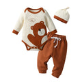 Newborn Baby Boy Baby Elephant Clothes Set Long Sleeve Romper Bodysuit Top and Pants with Hat Spring Autumn Cute Outfit for Boys