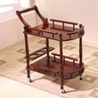 Solid Wood Multipurpose Shelf Display Rack, Double-layer Trolley, Mobile Tea Tables, Hotel Household Coffee Tables, Dining Car 