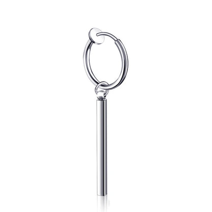 Kiss Jewelry Titanium Steel Punk Cool Men Women Ear Clip Stud Earrings Long Stick Pendant Fashion Hip Hop Drop Party Earring