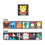 Livro de Pano de Alto Contraste para Bebês (0M+) – Brinquedos Sensoriais em Preto e Branco com Temática de Animais para Berço e Método Montessori
