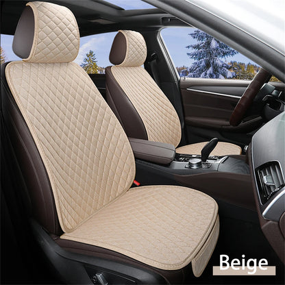 Universal Flax Car Seat Cover Front Rear Cushion Comfortable Breathable Protector Mat Four Season Pad Auto Interior Accessories