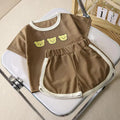 Summer Children Korean Style Clothing Set for Boys and Girls Short-sleeved Shorts Casual Sportswear Cute Bear 2Pcs