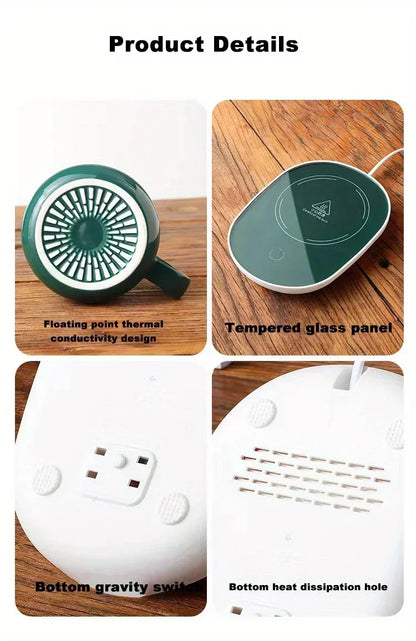 55 degrees Thermostat Cup gift box set warm ceramic cup mugs with Spoon and Storage Bag Set  Folding Spoon for Portable Meals