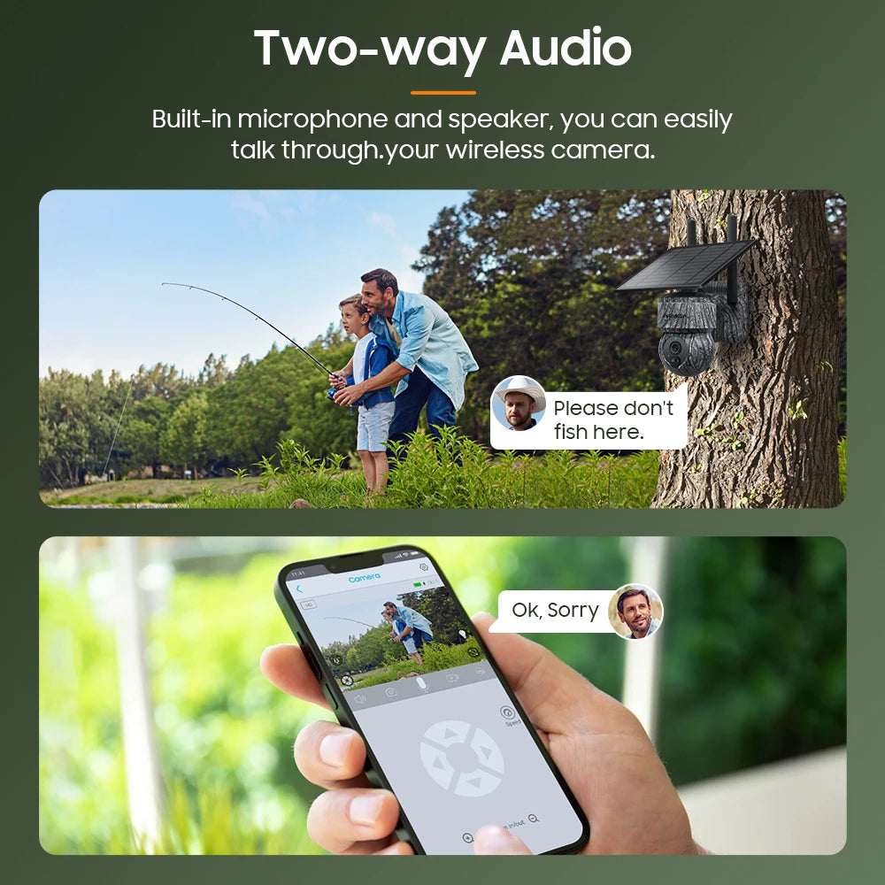 INQMEGA 5MP 4MP WIFI Wireless PTZ Solar Camera 4G SIM With Solar Panel Two Way Audio Security Protection CCTV Camera Battery Cam