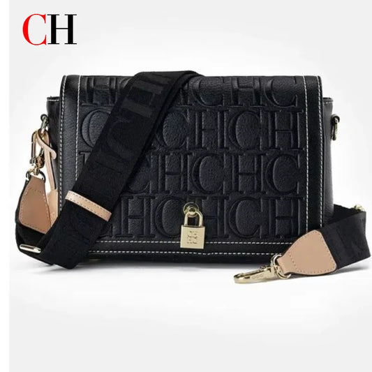 CH Autumn and Winter Solid Color Crossbody Bag Letter Printing High Quality Women's Fashion Elegance 2025 Classic Women's Bag