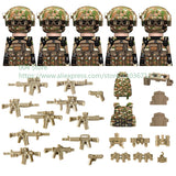 Military Special Forces Action Figure Building Blocks Ghillie Suit Weapons Sniper SWAT Ghost KSK Police Bandit Boy Toy Gift F029