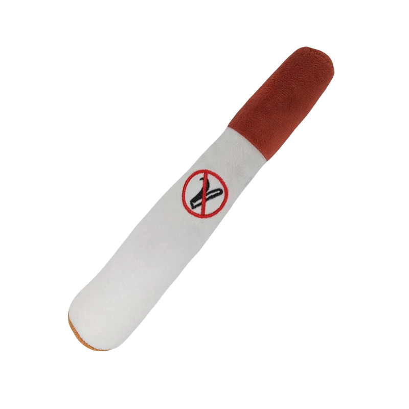 Juguete de peluche con sonido de cigarro para perros, juguete para cachorros con palo verde, juguete para morder con chirrido, relleno crudo, para articulaciones de perro.