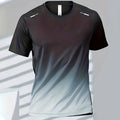 Camisetas deportivas para hombre, ropa deportiva de fitness, de secado rápido, con gradiente, de manga corta, para exteriores, baloncesto, entrenamiento, running, ropa para hombre
