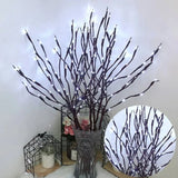LED Simulated Tree Branch Light Battery Operated 20LEDs Fairy Lights Bendable Willow Branches for Christmas Home Bedroom Decor