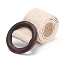 1PC Women Fashion Casual Straw Belt Round Wooden Buckle Elastic Waist Chain Belly Necklace Body Jewelry Dress Shirt Accessories