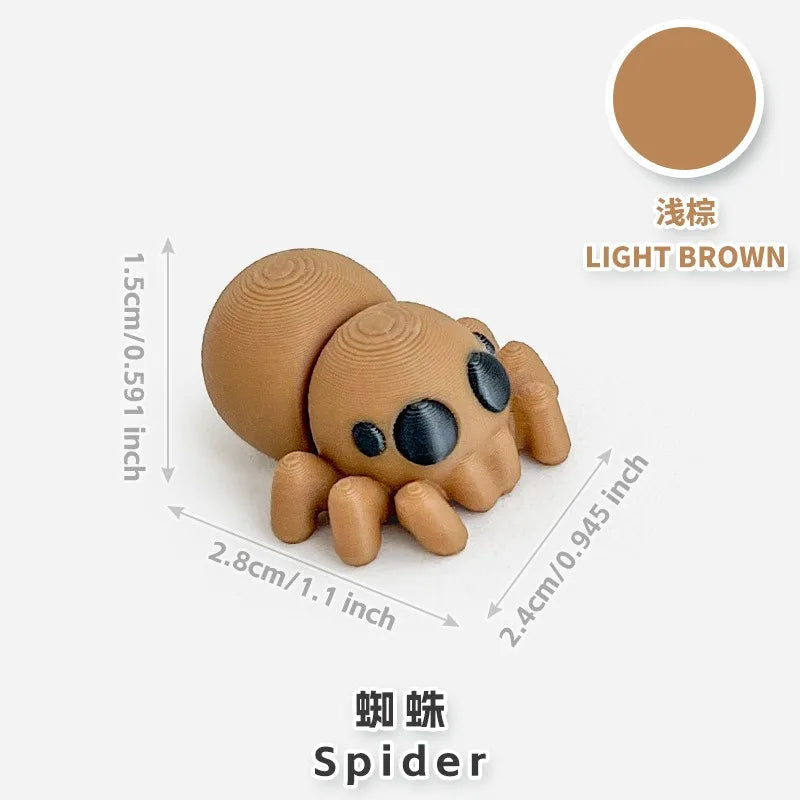 10/50pcs 3D Printed Simulation Toys Mini Animal Model Home Ornament  Cartoon Figure Birthday Gift Sets Decompression Kid Toy