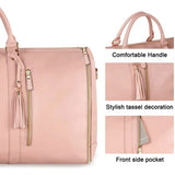 1pc Foldable Women's Travel Convenient Carry-on Clothing Bag Large PU Leather Duffel Bag Women's Business Travel Bag