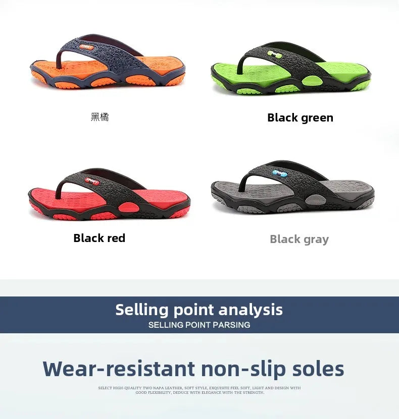 Men's Summer 2025 Trendy Flip Flops Beachwear Slippers Anti-slip Deodorant Casual Shoes Plastic Slip-On Sandals for Adults