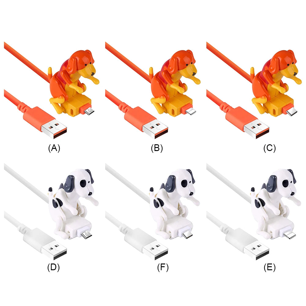 Funny Dog Fast Charger Cable Data Cable For iPhone IOS Android Type-C Mobile Phone Charging Line Prank Gifts Phone Accessories ﻿