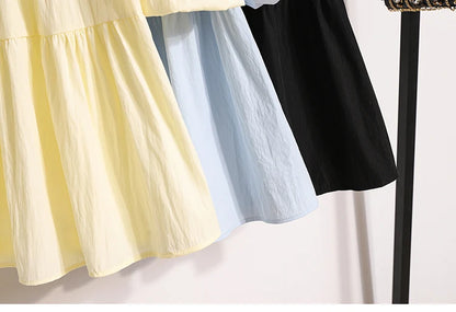 Plus Size Shirts & Blouses Women Summer 2025 New Arrival Korean Fashion Tops Short Puff Sleeve Loose Sweet Blouse Woman L-4XL
