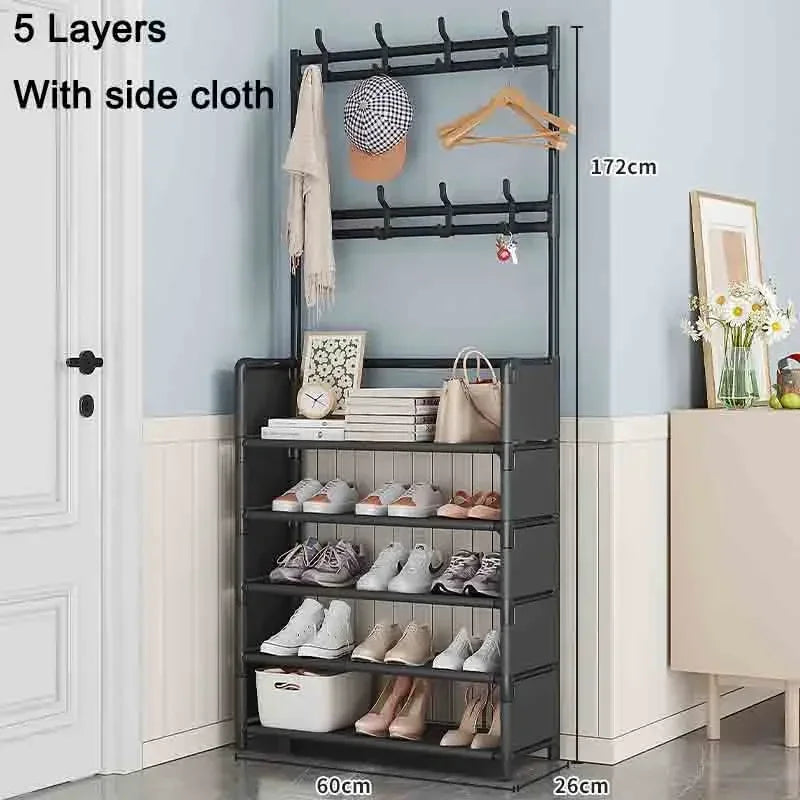 Zapatero multicapa para el hogar, multifuncional, para dormitorio, armario para zapatos y abrigos