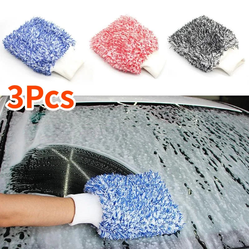 Guantes de limpieza de coche de microfibra suave de alta densidad, sin rayones, accesorios para vehículos 