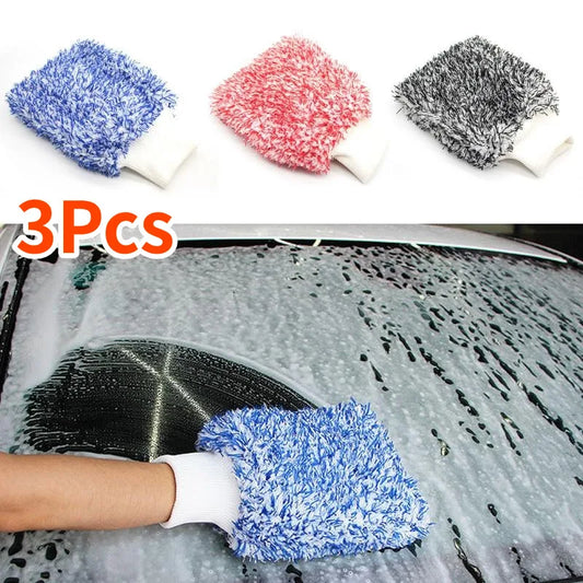 Luvas de limpeza de carro, lavagem de microfibra macia, alta densidade, sem arranhões, lavagem de carro, acessórios para veículos